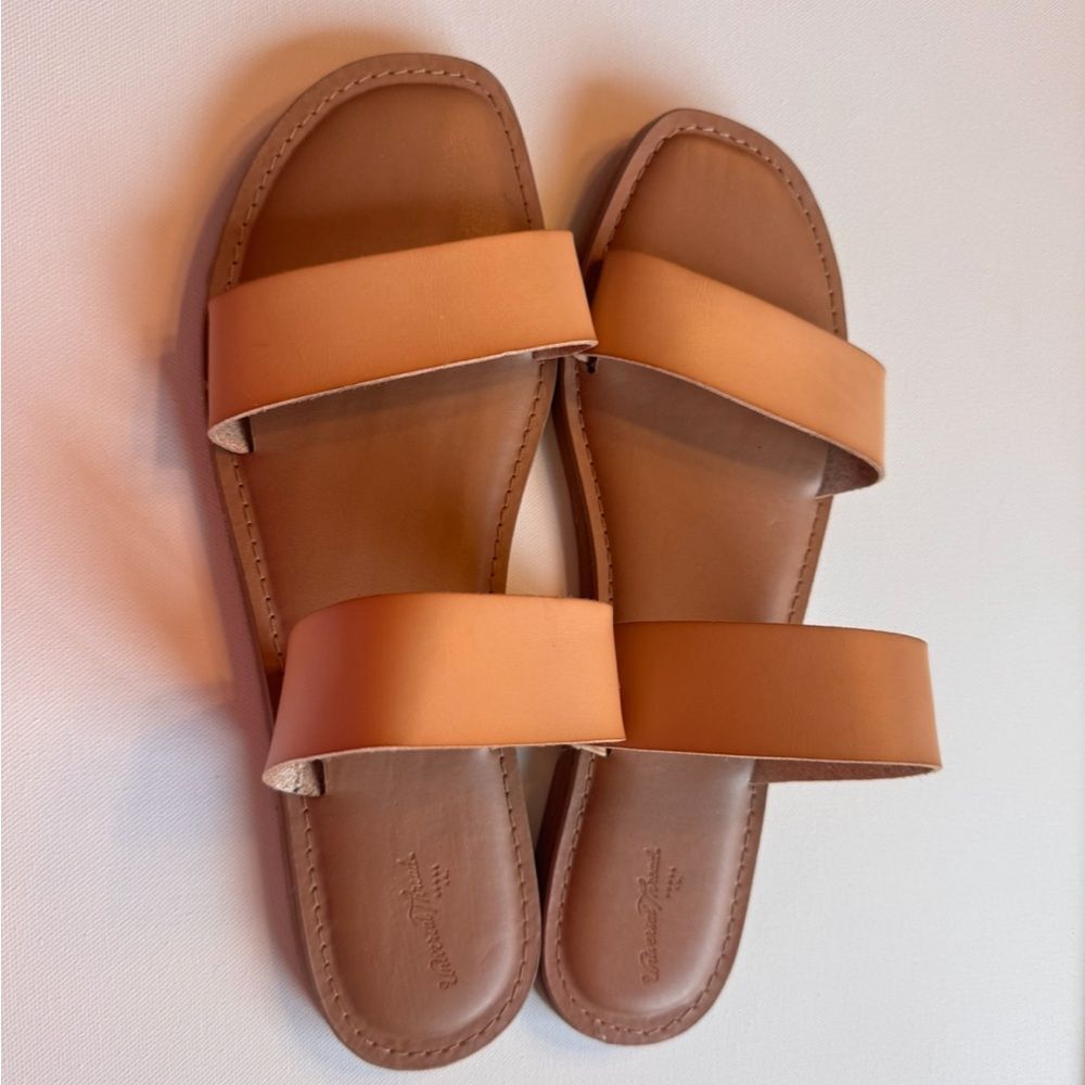 Universal Thread Freya Two-Band Slide Sandals - Cognac Brown/Tan Size 11 - Picture 2 of 5